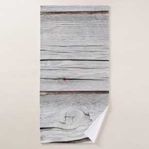 Old grey wooden plank wall textureabstract,backgro bath towel