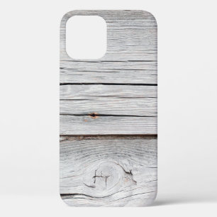 Old grey wooden plank wall textureabstract,backgro iPhone 12 case