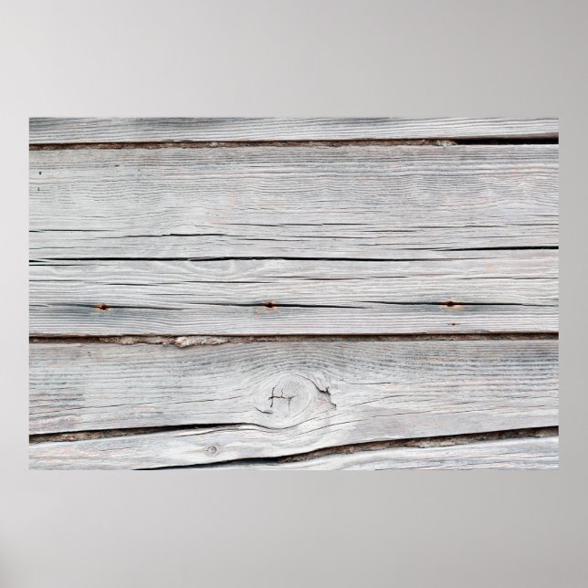 Old grey wooden plank wall textureabstract,backgro poster (Front)