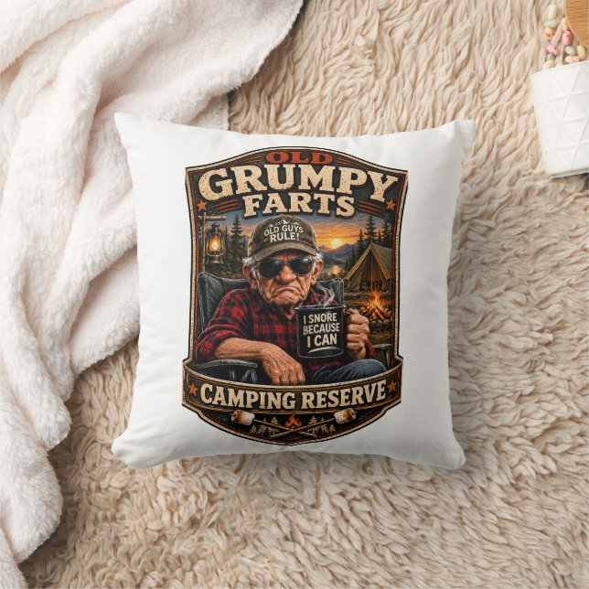 Old Grumpy Farts Camping Reserve Cushion (Blanket)