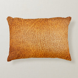 Old grunge brown leather texture decorative cushion