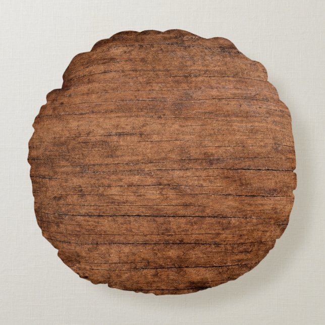Old grunge dark textured wooden background, The su Round Cushion (Front)