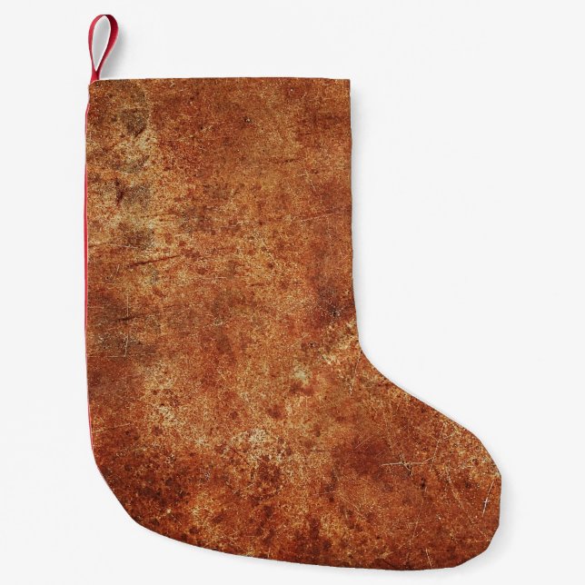 Old Grunge Rustic Metal Texture Small Christmas Stocking (Front)