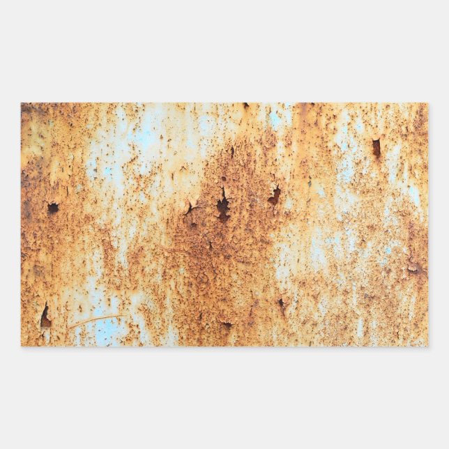 old grunge rusty metal sheet texture background pa rectangular sticker (Front)