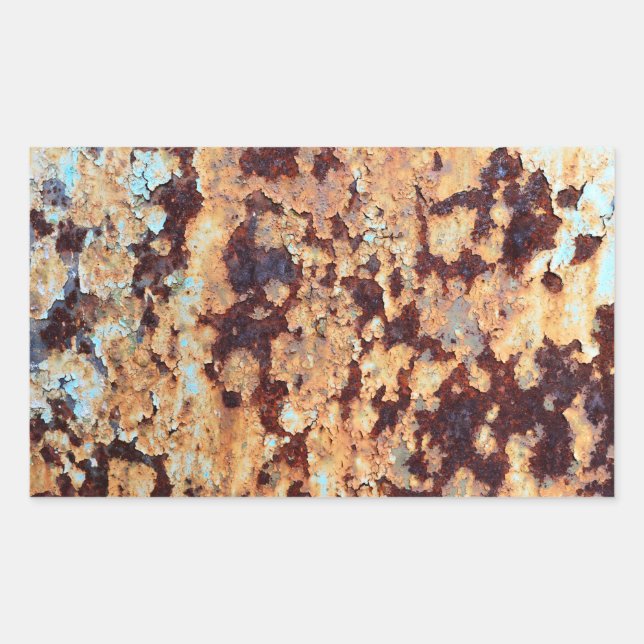 old grunge rusty metal sheet texture background pa rectangular sticker (Front)
