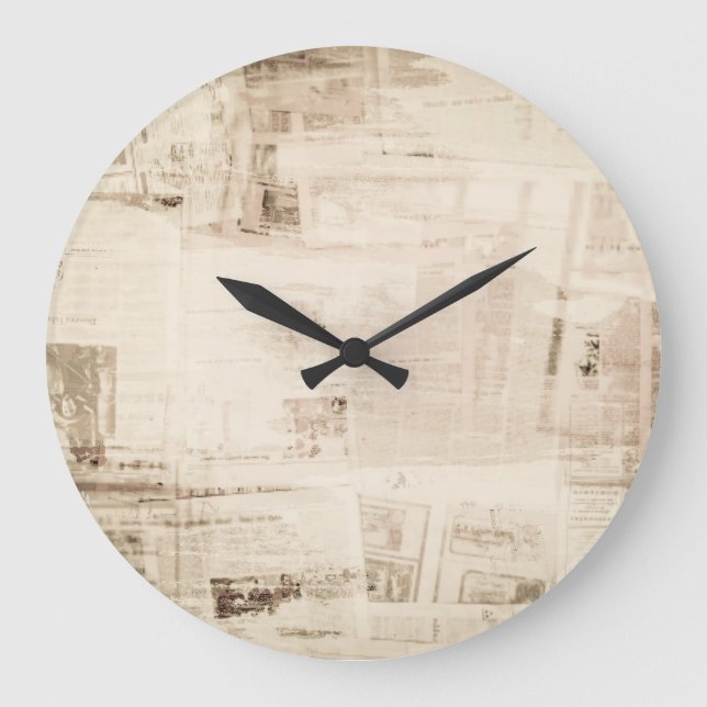 Old grungy paper texture background. large clock (Front)