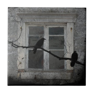 Old Grungy Window Ceramic Tile