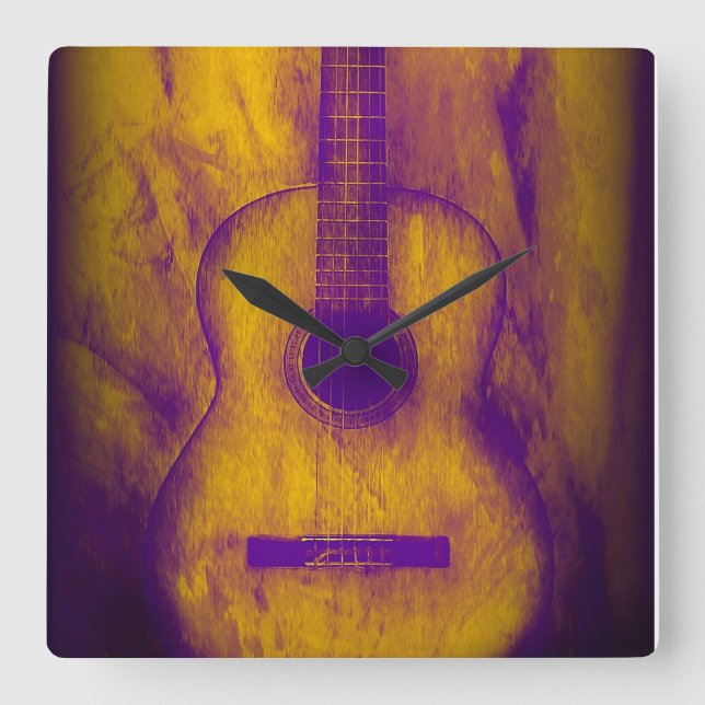 Old Guitar Wall Clock (Front)