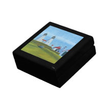Old Gurnet Lighthouses Keepsake Box