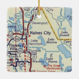 Old Haines City Florida Ceramic Ornament