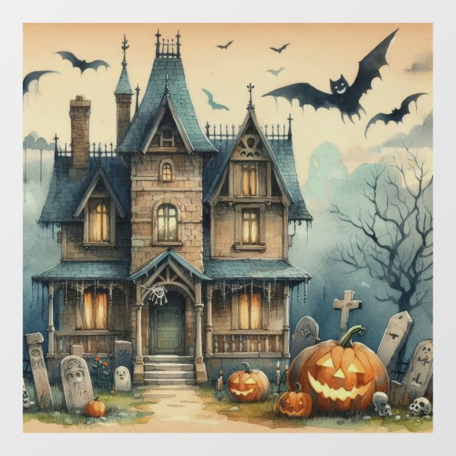 Old Halloween Art Window Cling (Sheet)
