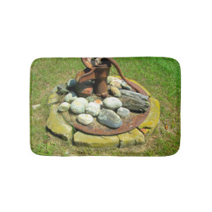 Old Hand Pump Well Bath Mat