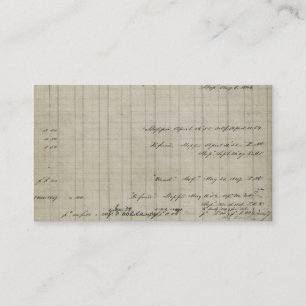 old handwritten ledger business card