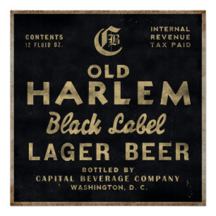 Old Harlem Lager Beer vintage advertisment poster