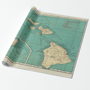 Old Hawaii Map (1924) Wrapping Paper