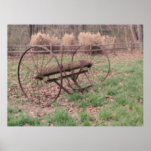 Old hay rake 3 poster