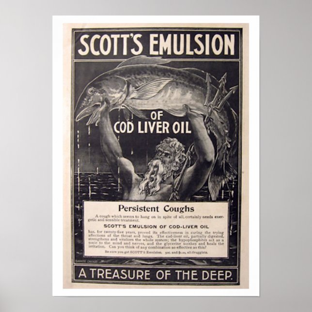 Old Health Poster - Cod Liver Oil (Front)