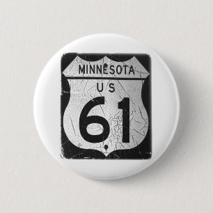 Old Highway 61 sign 6 Cm Round Badge