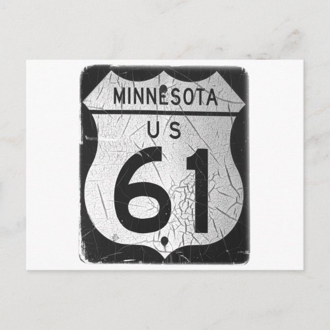 Old Highway 61 sign Postcard (Front)