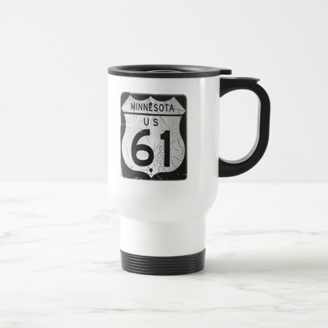 Old Highway 61 sign Travel Mug (Right)