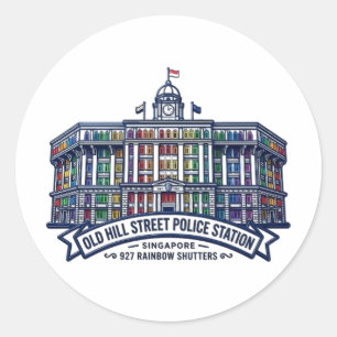 OLD HILL STREET POLICE STATION CLASSIC ROUND STICKER
