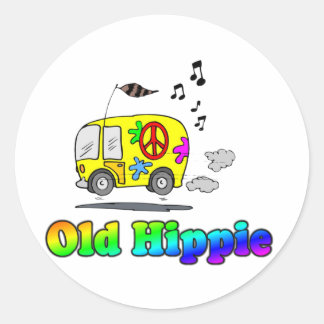 Old Hippie Bus Classic Round Sticker