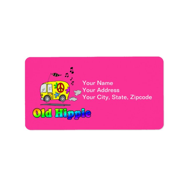 Old Hippie Bus Label (Front)
