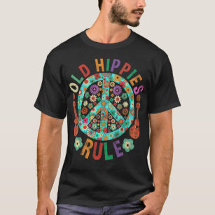 Old Hippies Retro Costume Hippy Sunflower bier bee T-Shirt