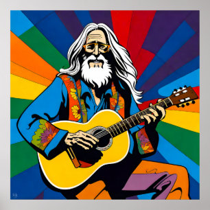 Old Hippy Poster