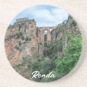Old historic bridge in Ronda, Spain Coaster