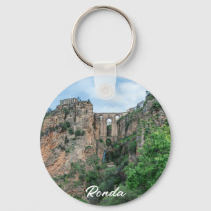 Old historic bridge in Ronda, Spain Key Ring
