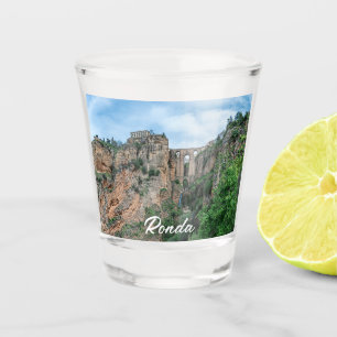Old historic bridge in Ronda, Spain Shot Glass