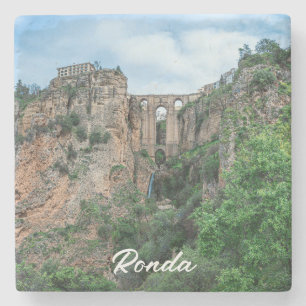 Old historic bridge in Ronda, Spain Stone Coaster
