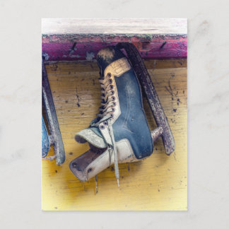 Old hockey skate postcard