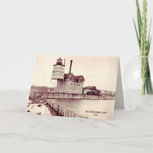 Old Holland Michigan Lighthouse birthday Card