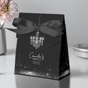 Old Hollywood B & W Chandelier Sweet 16 ID1108 Favour Box