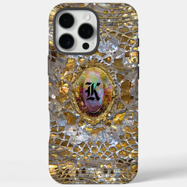 Old Hollywood Chic  Elegant Monogram Case-Mate iPhone Case (Back)