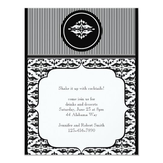 Old Hollywood Damask Party Invitation