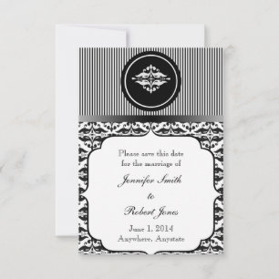 Old Hollywood Damask Save the Date
