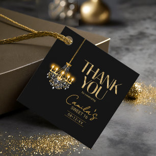 Old Hollywood Glam Chandelier Sweet 16 ID1108 Favour Tags