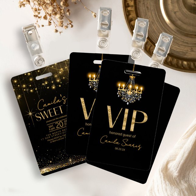 Old Hollywood Glam Chandelier Sweet 16 ID1108 ID Badge (Creator Uploaded)