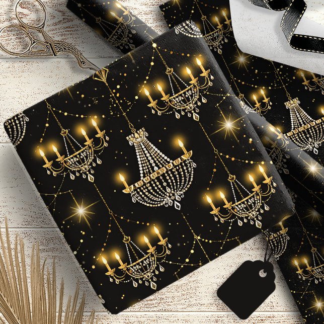 Old Hollywood Glam Chandeliers ID1108 Wrapping Paper (Creator Uploaded)