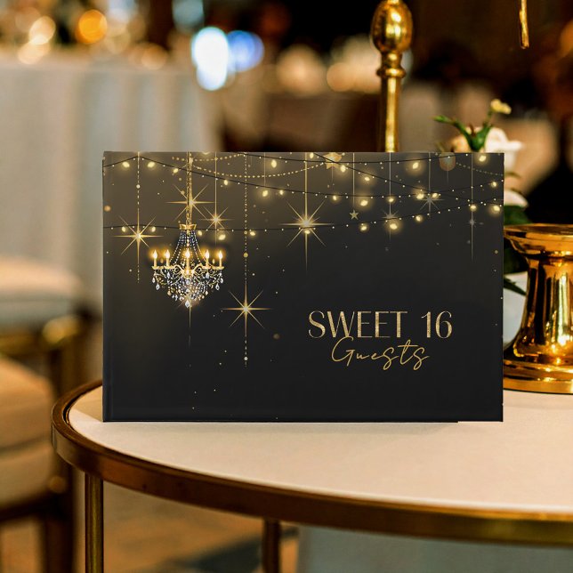 Old Hollywood Glam Chandeliers Sweet 16 ID1108 Guest Book (Creator Uploaded)
