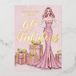 Old Hollywood Glam Pink Glitter Gold Birthday