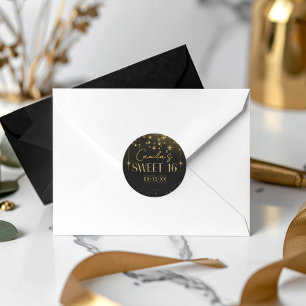 Old Hollywood Glam Sweet 16 ID1108 Classic Round Sticker