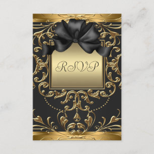 Old Hollywood Glamour Art Deco Birthday Party RSVP Card