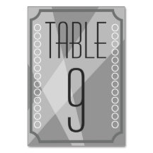 Old Hollywood Style Table Number cards