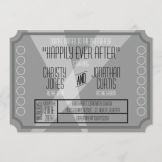 Old Hollywood Ticket Style Invitation