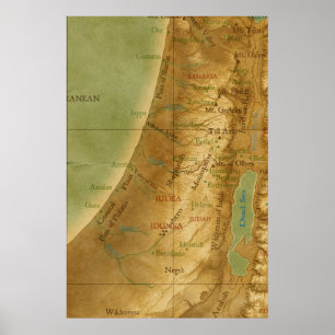 Old Holy Land map Poster
