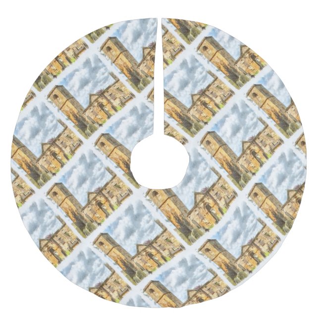 Old Holy Trinity Gothic Architecture Church Brushed Polyester Tree Skirt (Front)